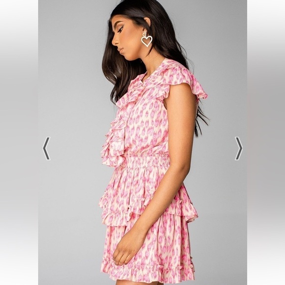 BUDDY LOVE Astrid Ruffle Front Mini Dress - Pink Lady Pink Girly - Picture 5 of 13